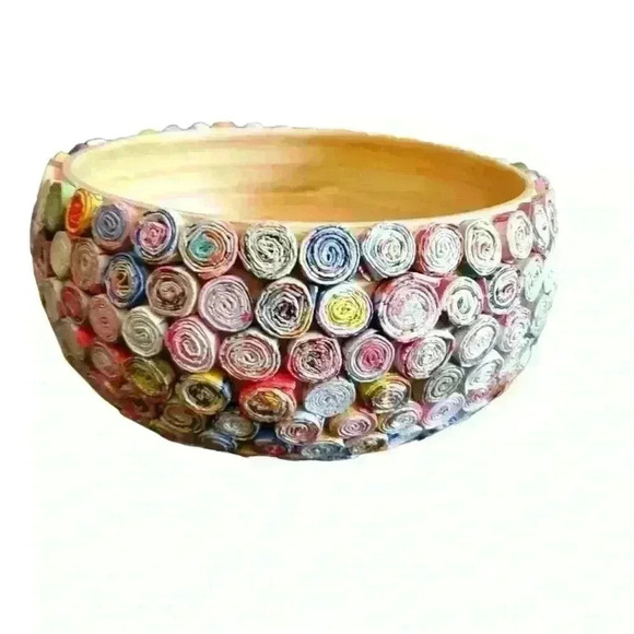 None Other - Decorative Colorful wooden Bowl